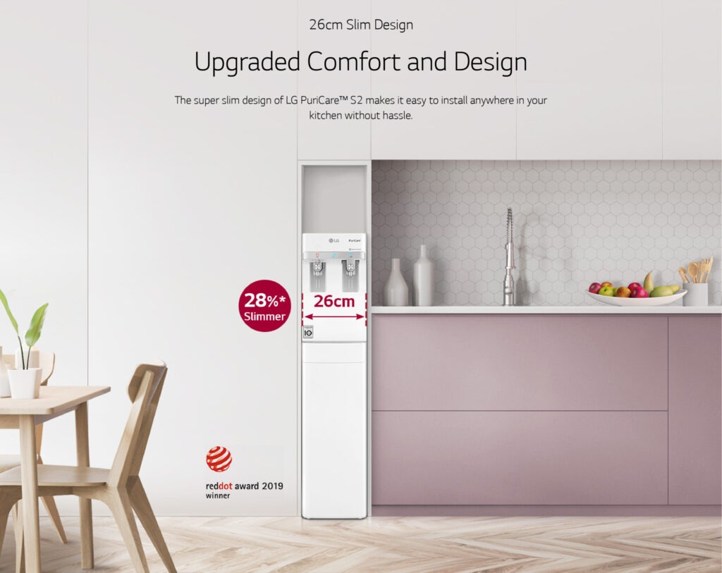Slim Stand S2-WS410GN-White - Water Purifier 9 Slim Design standing water dispenser Space Saving