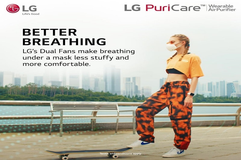 LG Wearable Air Purifier Mask 1 lg air purifier mask malaysia, lg puricare wearable air purifier, LG Air Purifying Mask Protective Mask White